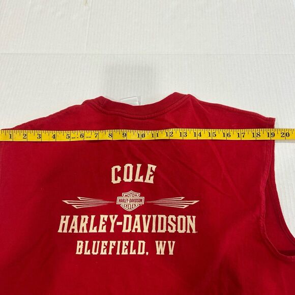 Cole Harley- Davidson Bluefield WV Men’s Size L Sleeveless T-Shirt. - Picture 11 of 11